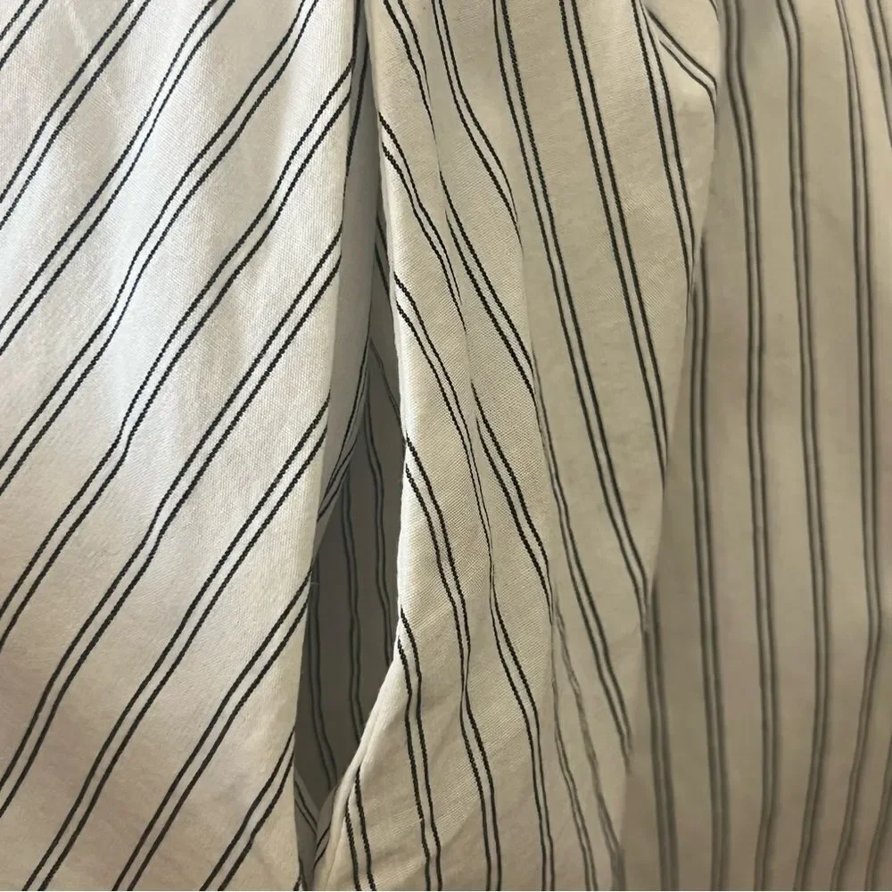 Philosophy Striped Faux Button-Down A-Line Skirt, Size Large